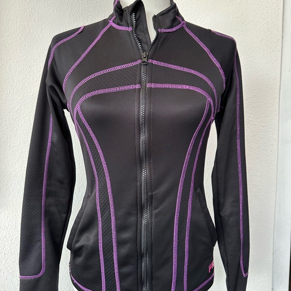 Fila Jackets & Blazers - Women's Black and Purple Zip Up by Fila